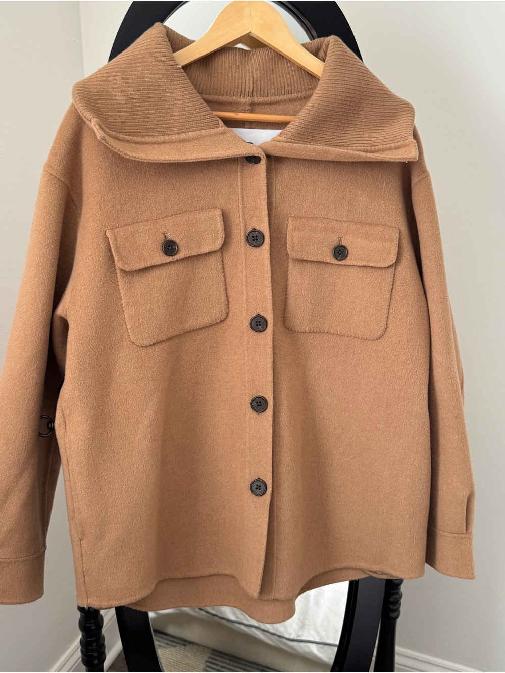 ALIGNE Women's Camel Utility Jacket with Button-Front